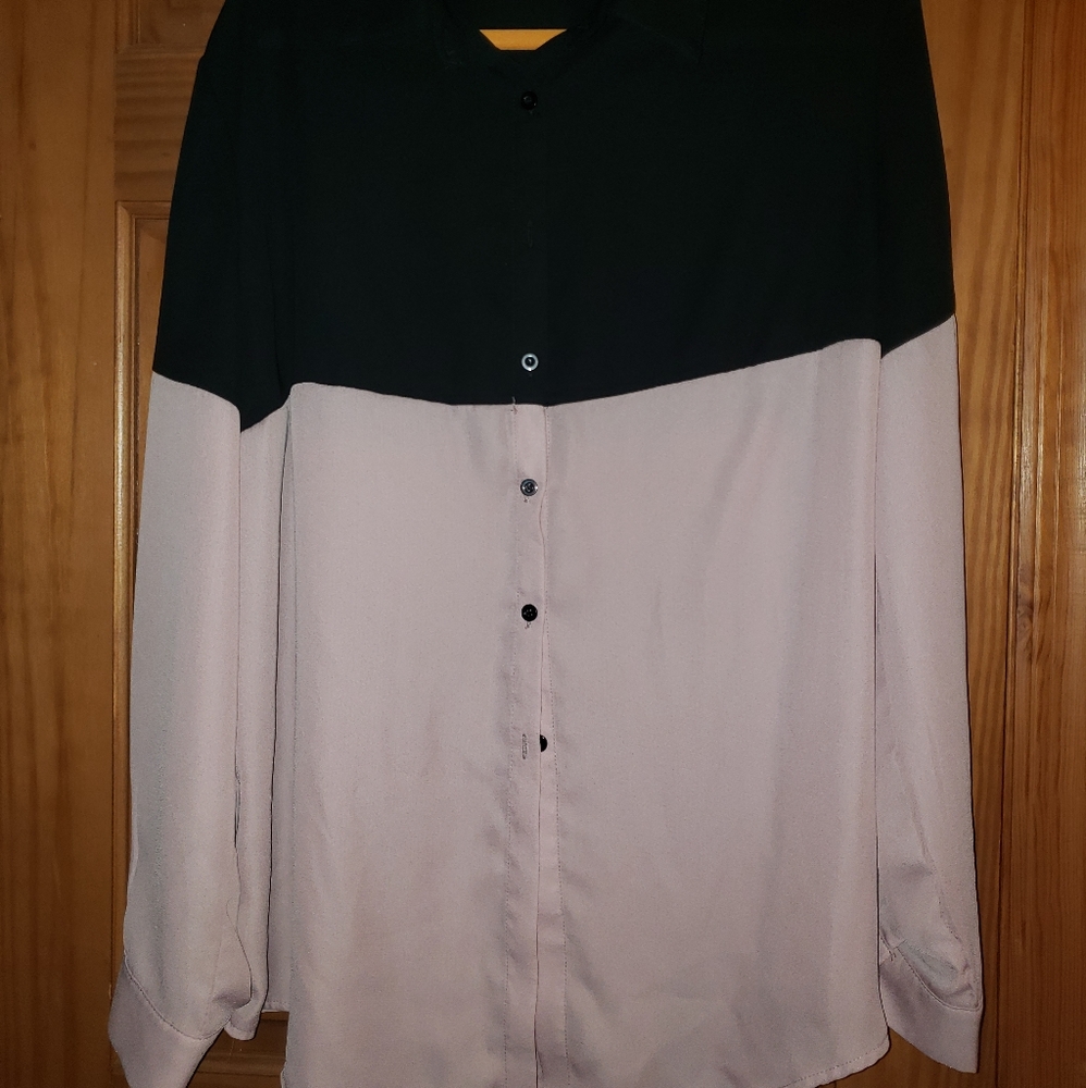 Shein Black and Pink Blouse NWOT